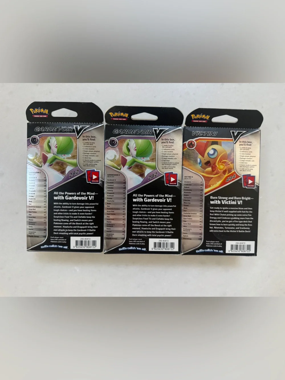 Pokémon Trading Card Game V Tin - Gardevoir & Victini Artwork (Set of 3)—NWT